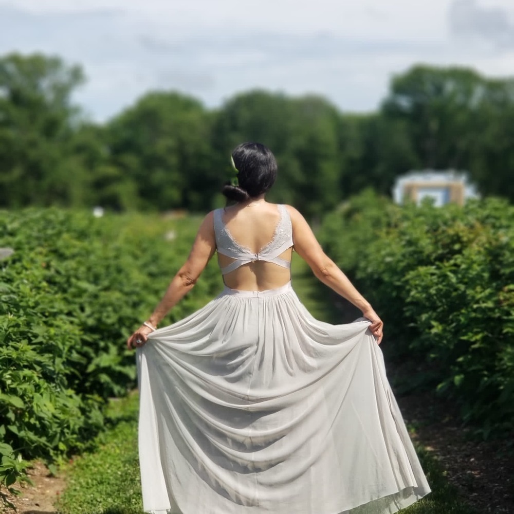 Light grey long dress size 8 , perfect summer  garden wedding🌸